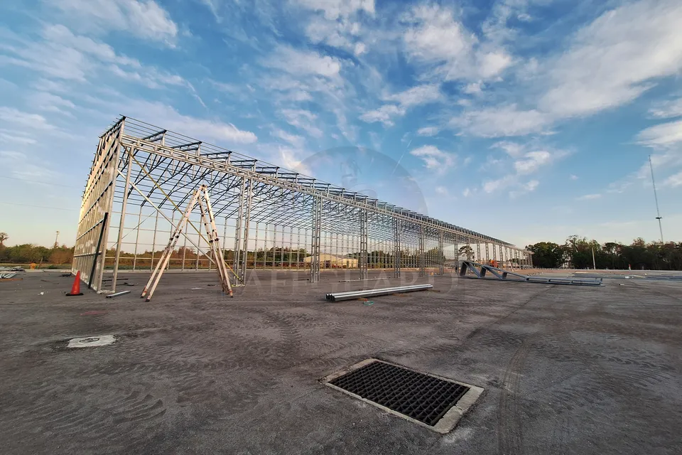 commercial metal building in process