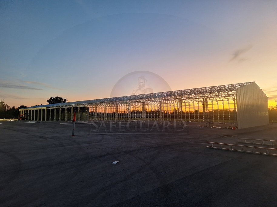 commercial metal building in process