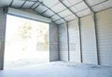 Inside of metal garage.