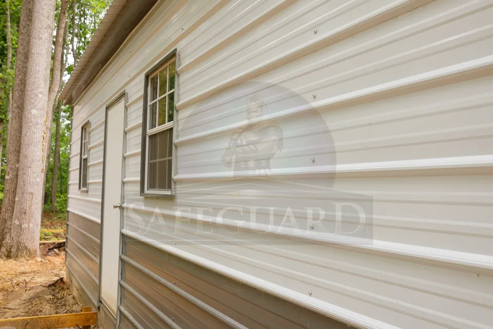 Steel wall of storage barn