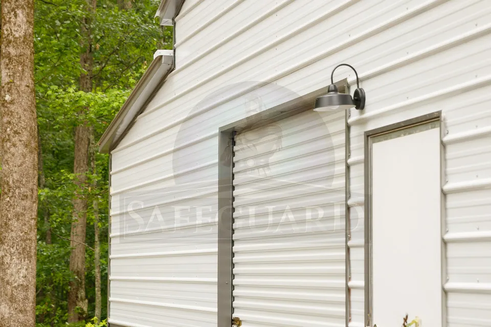 Close up of storage barn