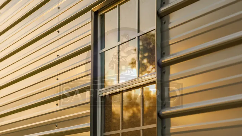 Metal Building with black window