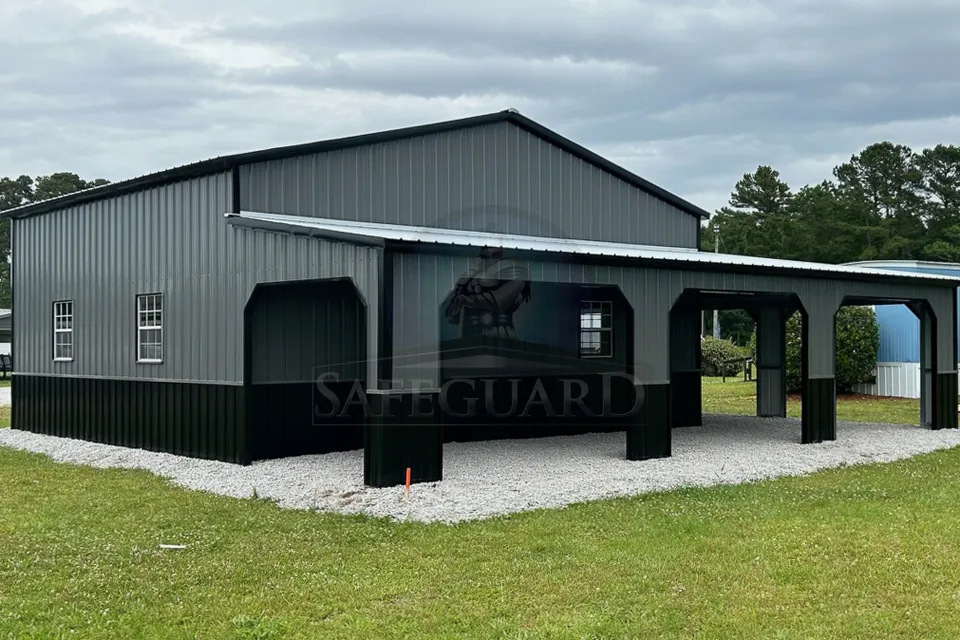 Back view of utility building