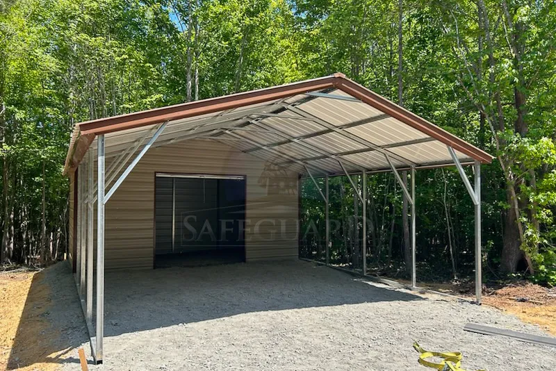 Far out view of attached carport