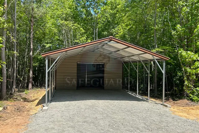Far out view of attached carport