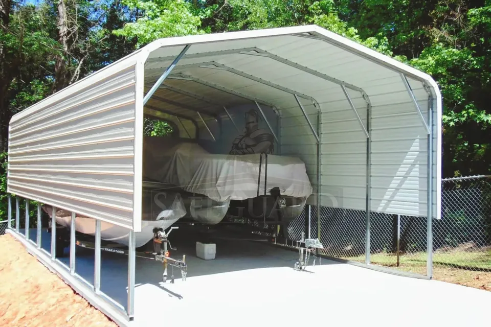 Full view of carport